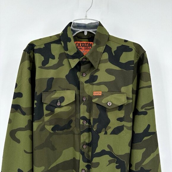 DIXXON FLANNEL COMPANY SARGE shirt camo camouflage long sleeve cotton green M - Picture 2 of 9
